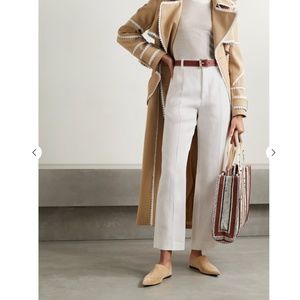 Chloe Linen Linen tapered Trouser Pants White Size FR34